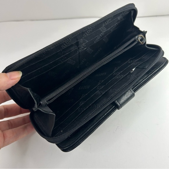 Roots Black Faux Leather Wallet - Picture 8 of 16